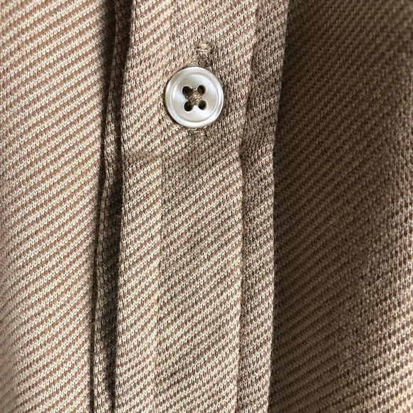 steve & Barrys Shirt Beige Textured Button Up Comfort Soft Size Large - Picture 5 of 11